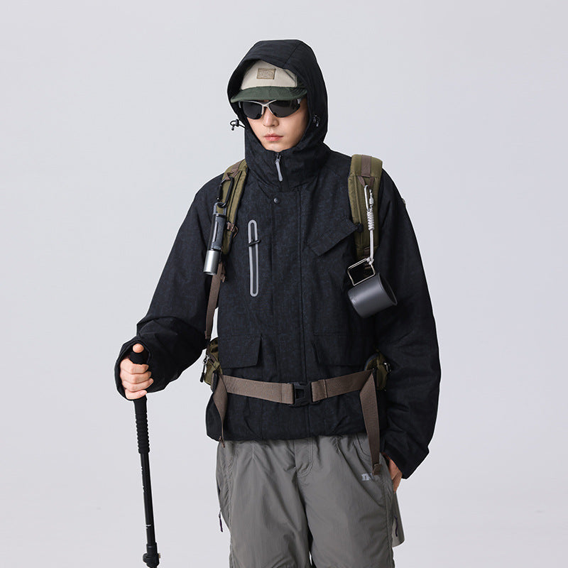 Herren Urban-Technical Field-Parka mit hochschließendem Kragen, schräge Brustpatte und verdeckten Reißverschlüssen Echo Archiv
