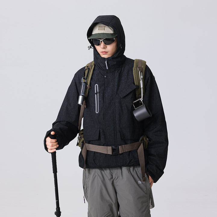 Herren Urban-Technical Field-Parka mit hochschließendem Kragen, schräge Brustpatte und verdeckten Reißverschlüssen Echo Archiv