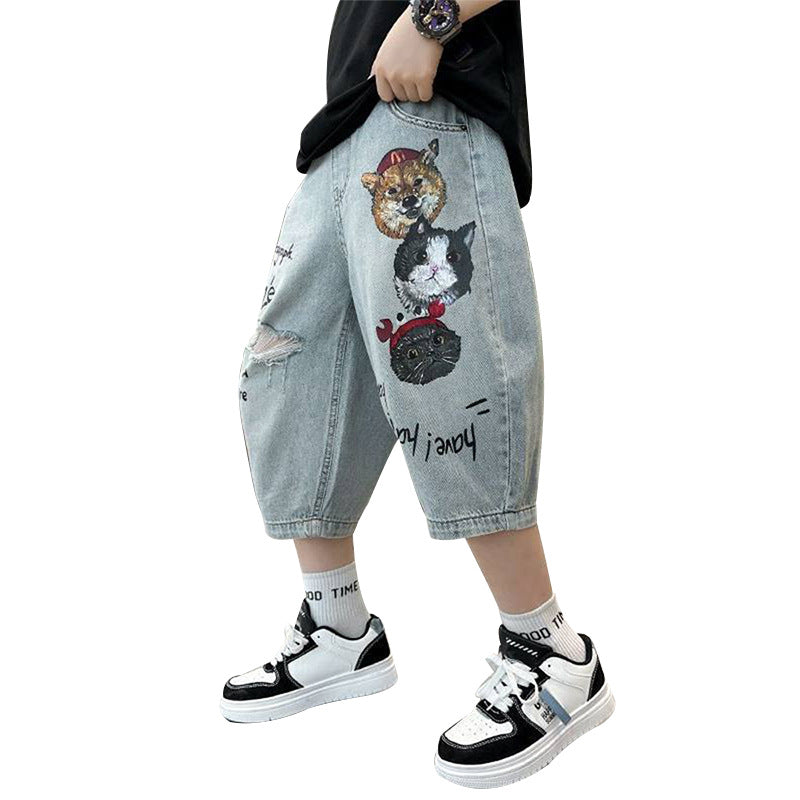 Unisex lockere Denim Hosen Echo Archiv