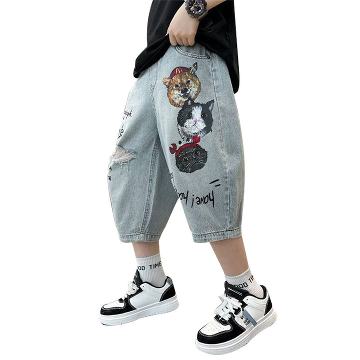 Unisex lockere Denim Hosen Echo Archiv