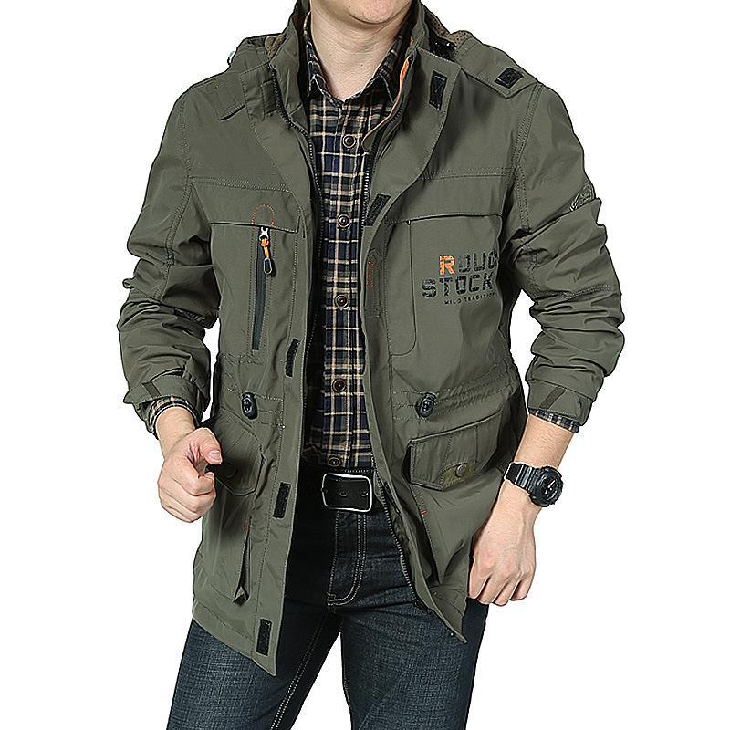 Herren Multifunktionale Fieldjacke im Utility‑Design mit Kapuze und Mehrfachtaschen Echoarchiv
