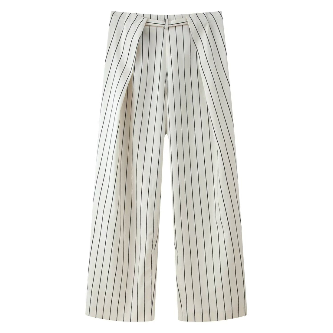 Damen Weite Highwaist-Hose mit Bügelfalten und Bindegürtel Echoarchiv