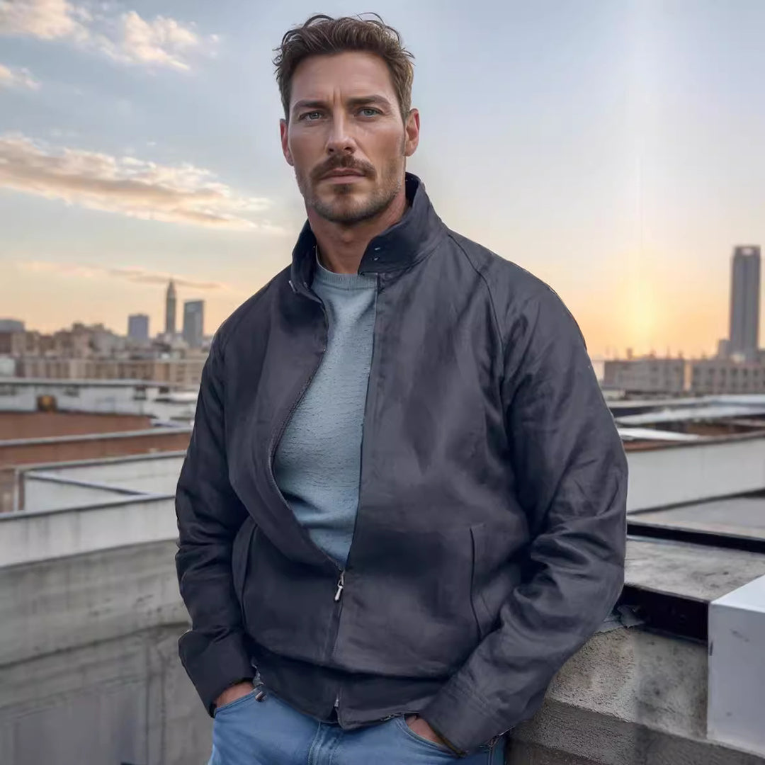 Herren leichte Übergangsjacke mit modernem Stehkragen Echoarchiv