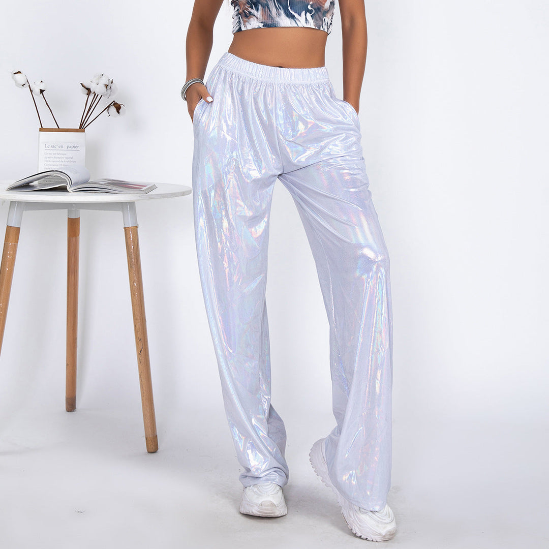 Damen Glamouröse Sporthose im glänzenden Design Echoarchiv