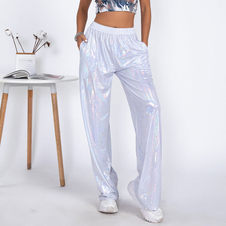 Damen Glamouröse Sporthose im glänzenden Design Echoarchiv