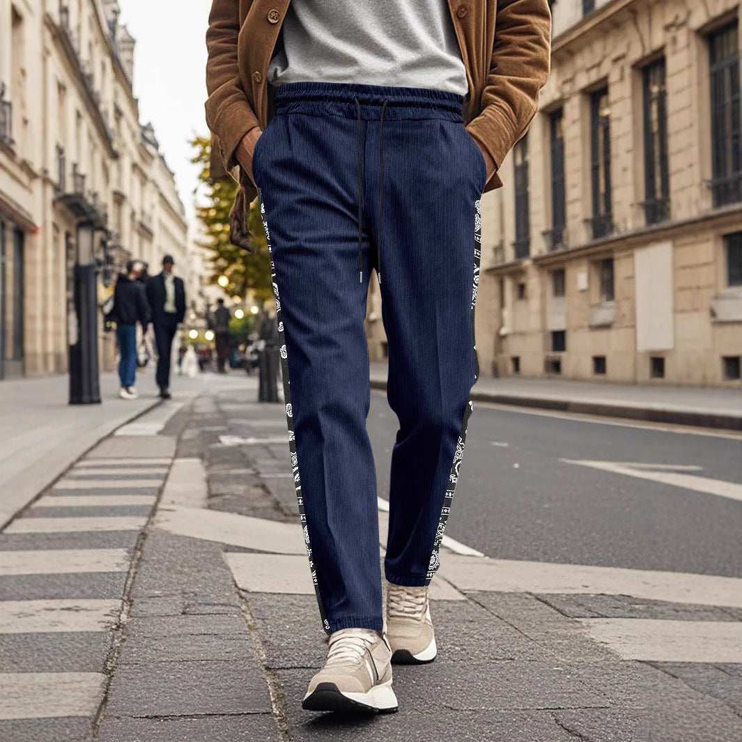Herren stylische Jogginghose mit seitlichem Grafikdesign und elastischem Bund Echoarchiv