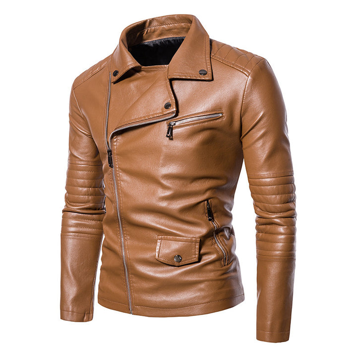 Herren stylische Bikerjacke mit asymmetrischem Reißverschluss und praktischen Taschen Echoarchiv