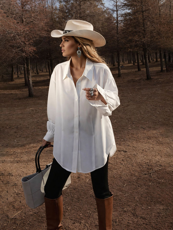 Damen Modehemd mit oversized Schnitt und eleganten Manschetten Echo Archiv