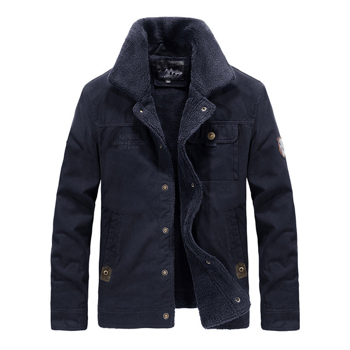 Herren nan gefütterte Canvas-Fieldjacke mit Teddyfutter und klassischem Stehkragen Echo Archiv