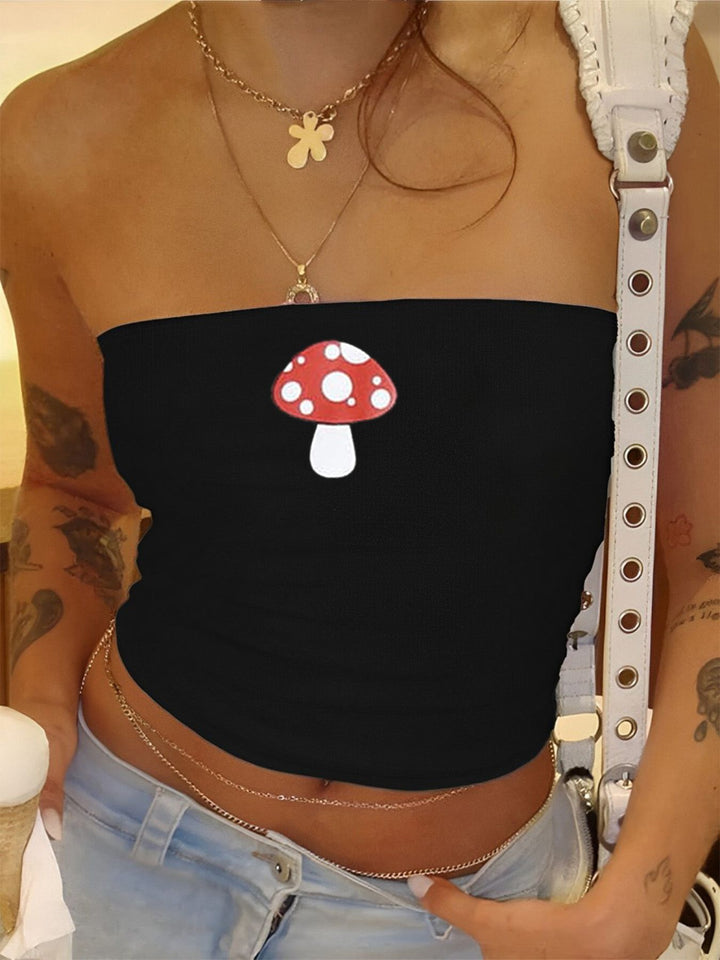 Damen Bandeau-Top mit stylischem Rock-Star-Print Echo Archiv