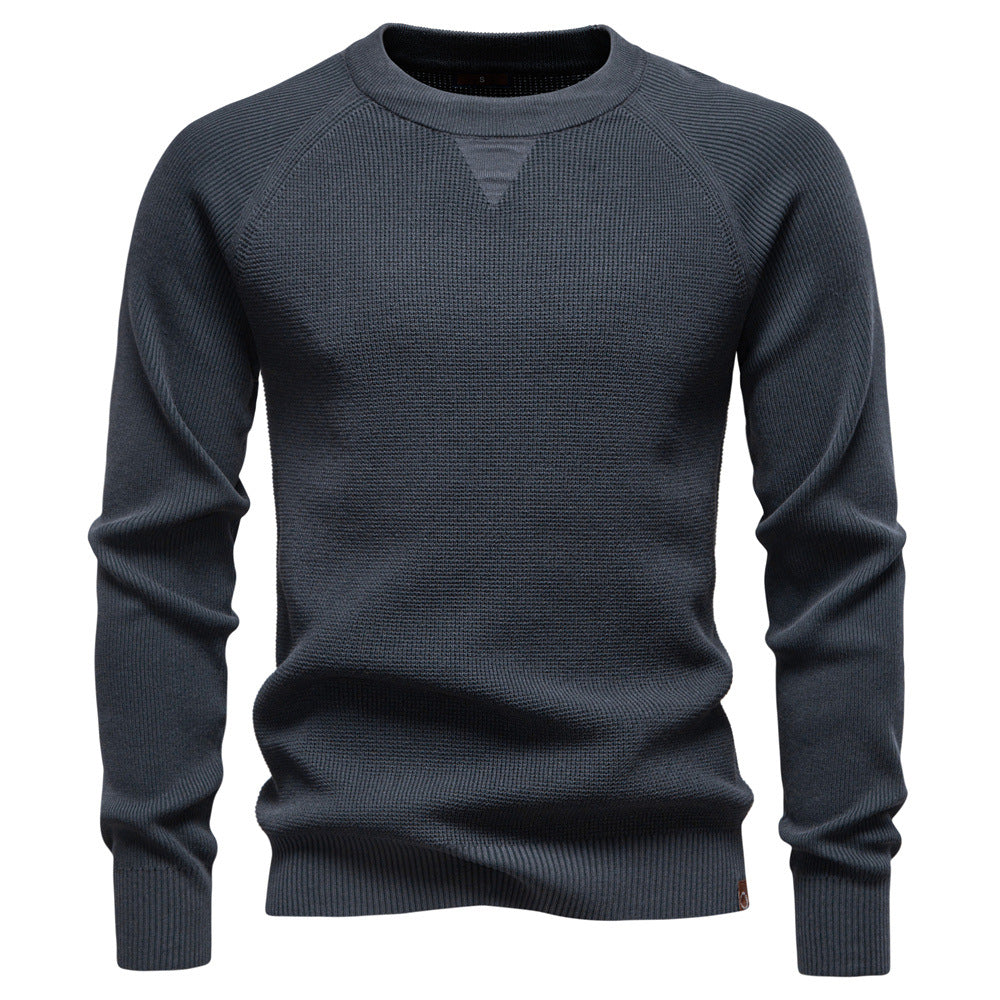 Herren Strickpullover mit innovativem Strukturmuster und Rundhalsausschnitt Echoarchiv