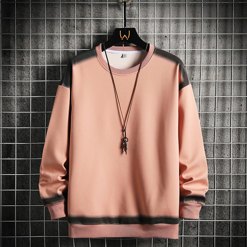 Herren Oversize-Sweatshirt mit Rundhals, kontrastiertem Spray‑Effekt und geripptem Saum – Marzano