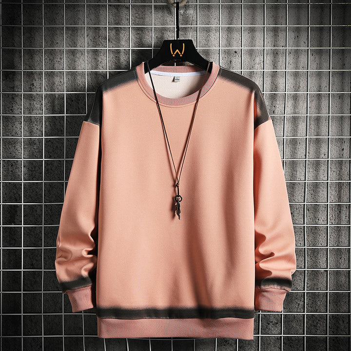 Herren Oversize-Sweatshirt mit Rundhals, kontrastiertem Spray‑Effekt und geripptem Saum – Marzano