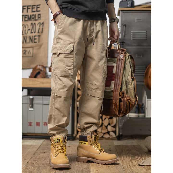 Herren Utility-Cargohose mit Kordelzug, elastischem Saum und Mehrfach-Taschen Echoarchiv