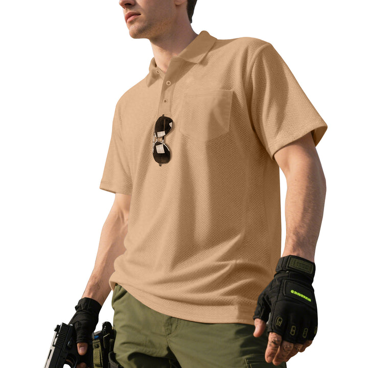 Herren Polo-Shirt mit atmungsaktivem Mesh-Gewebe und praktischer Brusttasche Echoarchiv