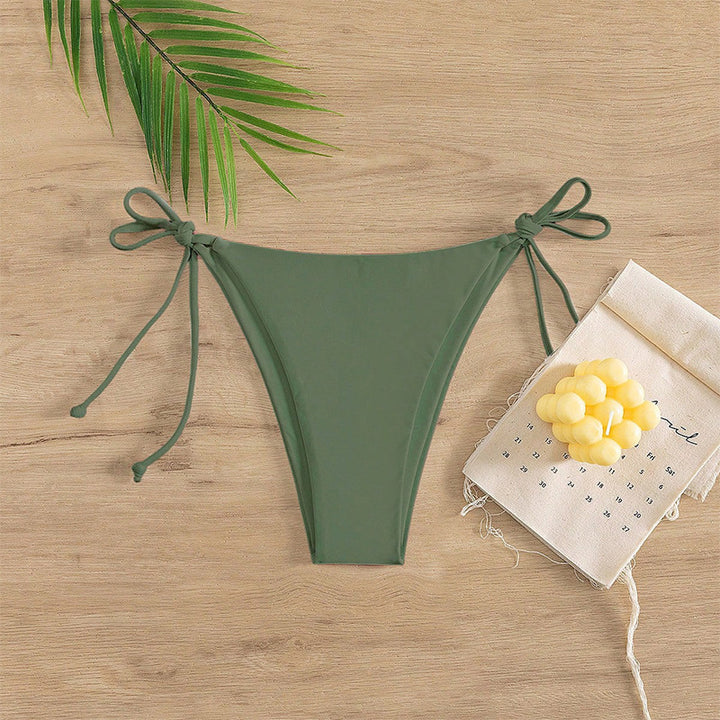 Damen Hoch geschnittene Bikini-Hose mit verstellbaren Bindebändern Echo Archiv