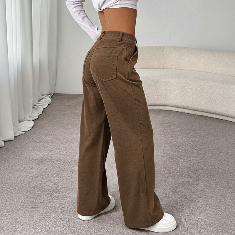 Damen Bequeme Weite Hochtaillierte Hose Echo Archiv