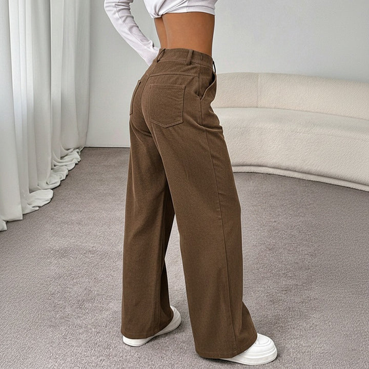 Damen Bequeme Weite Hochtaillierte Hose Echo Archiv