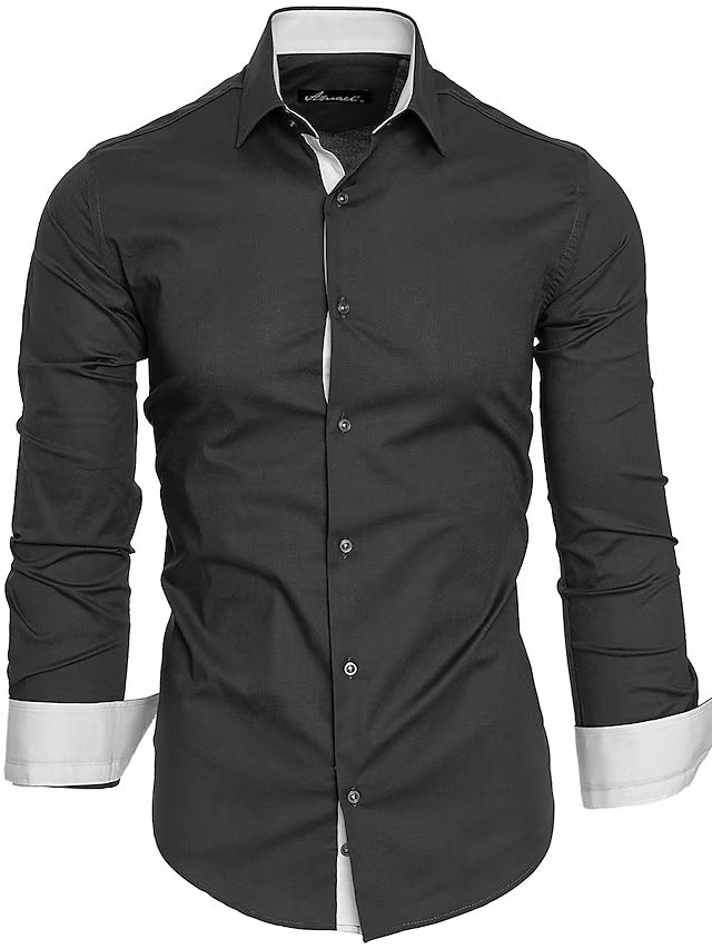 Herren elegantes Langarmhemd mit kontrastierenden Akzenten Echoarchiv