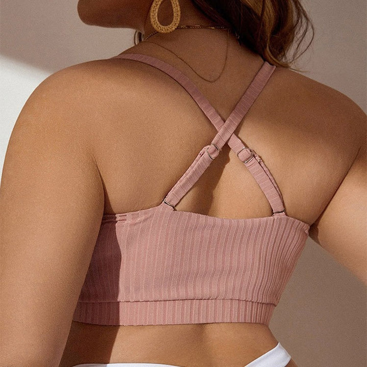 Damen Kombination aus Crop-Top und Bikinioberteil mit Raffung Echo Archiv
