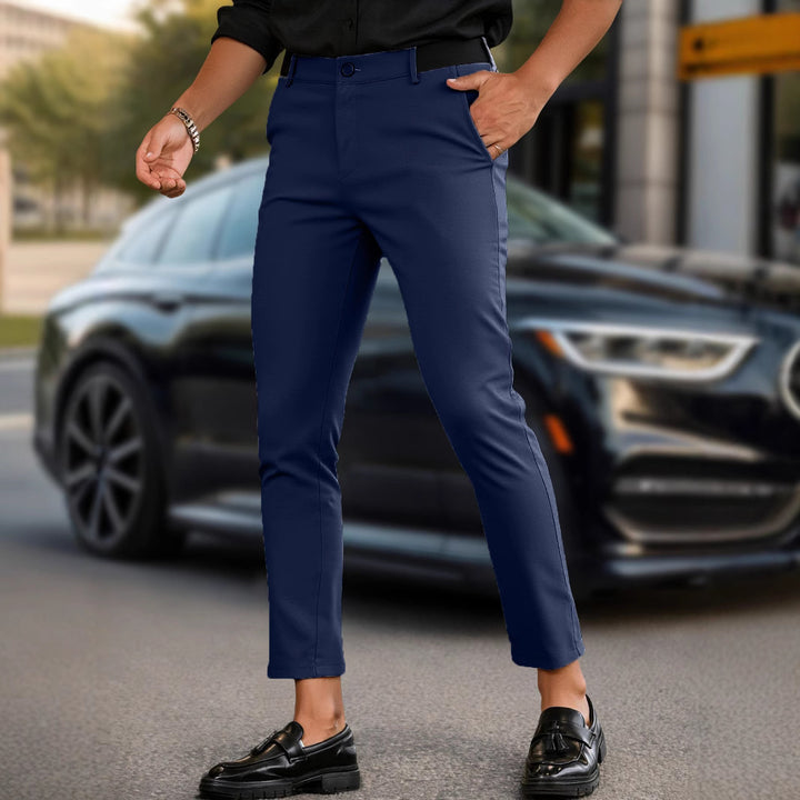 Herren elegante Slim-Fit Freizeithose mit elastischem Bund und klassischen Details Echoarchiv