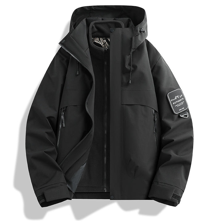 Herren modulare wasserdichte Outdoorjacke mit abnehmbarer Fleece-Innenjacke und verstellbarer Kapuze Echo Archiv