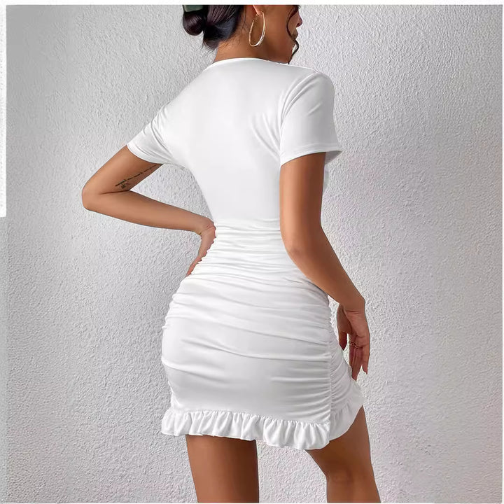 Damen Figurbetontes Minikleid mit Wickeldetails Echo Archiv