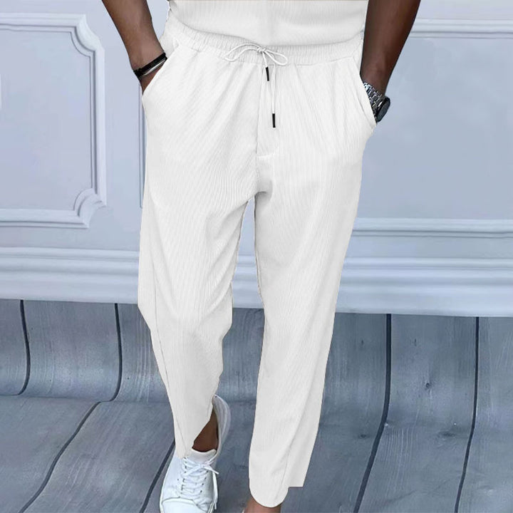 Herren lässige Freizeithose mit elastischem Bund und seitlichen Eingrifftaschen Echoarchiv