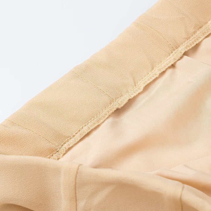 Damen Langer Plissierter Chiffon‑Maxirock mit hoher Taille und Einsatzbahnen Echoarchiv