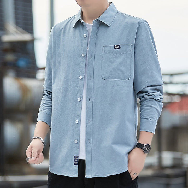 Herren Baumwoll-Overshirt im Casual-Look mit Brusttasche & Hemdkragen Echoarchiv