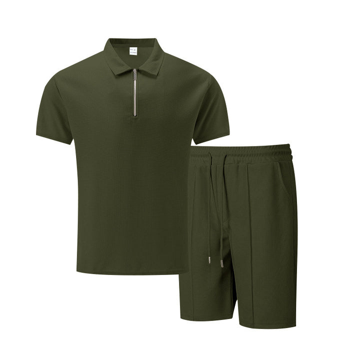 Herren lässiges Sportoutfit mit Stehkragen und elastischem Bund Echoarchiv
