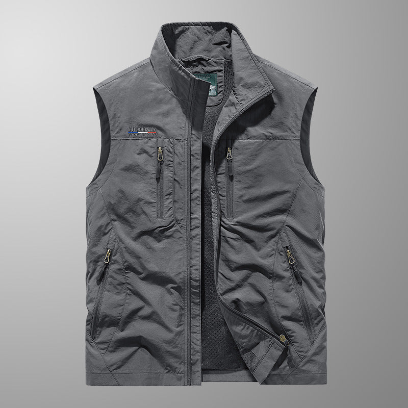 Herren Multifunktionale Outdoor-Utility‑Weste mit Mesh‑Innenfutter und zahlreichen Taschen – Marzano