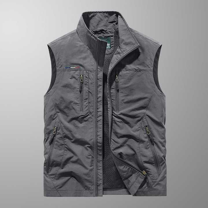 Herren Multifunktionale Outdoor-Utility‑Weste mit Mesh‑Innenfutter und zahlreichen Taschen – Marzano
