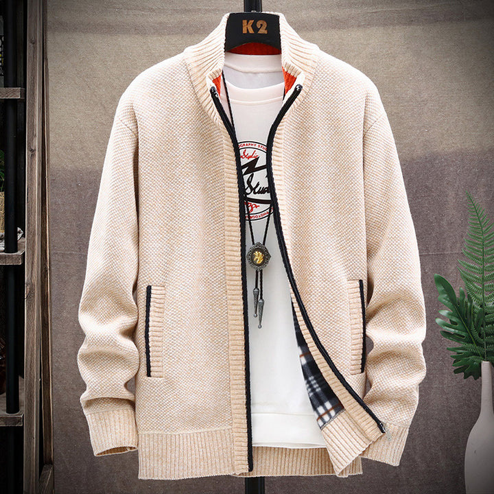 Herren Strickjacke mit Stehkragen und Taschen Echoarchiv