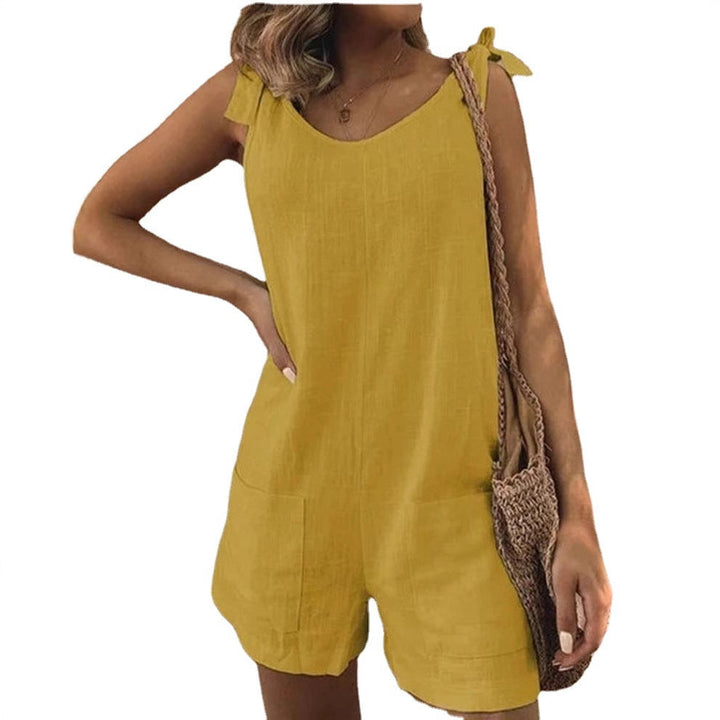 Damen Jumpsuit mit praktischen Taschen und verspielten Schulterbändern Echoarchiv