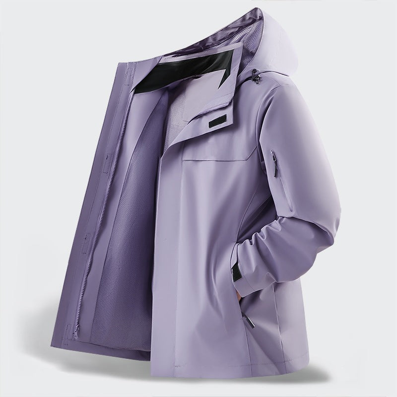 Herren Leichte wasserabweisende Kapuzen-Softshell-Übergangsjacke mit Meshfutter & Utility-Taschen Echoarchiv