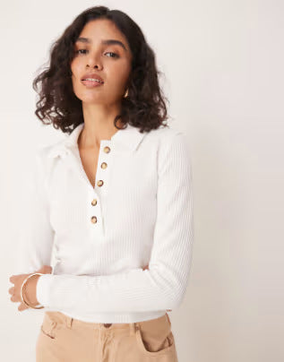Damen Langarmshirt mit Knopfleiste Echo Archiv