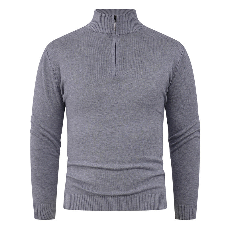 Herren Strickpullover mit hohem Kragen und praktischem Reißverschluss Echoarchiv