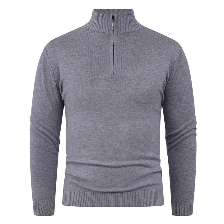 Herren Strickpullover mit hohem Kragen und praktischem Reißverschluss Echoarchiv