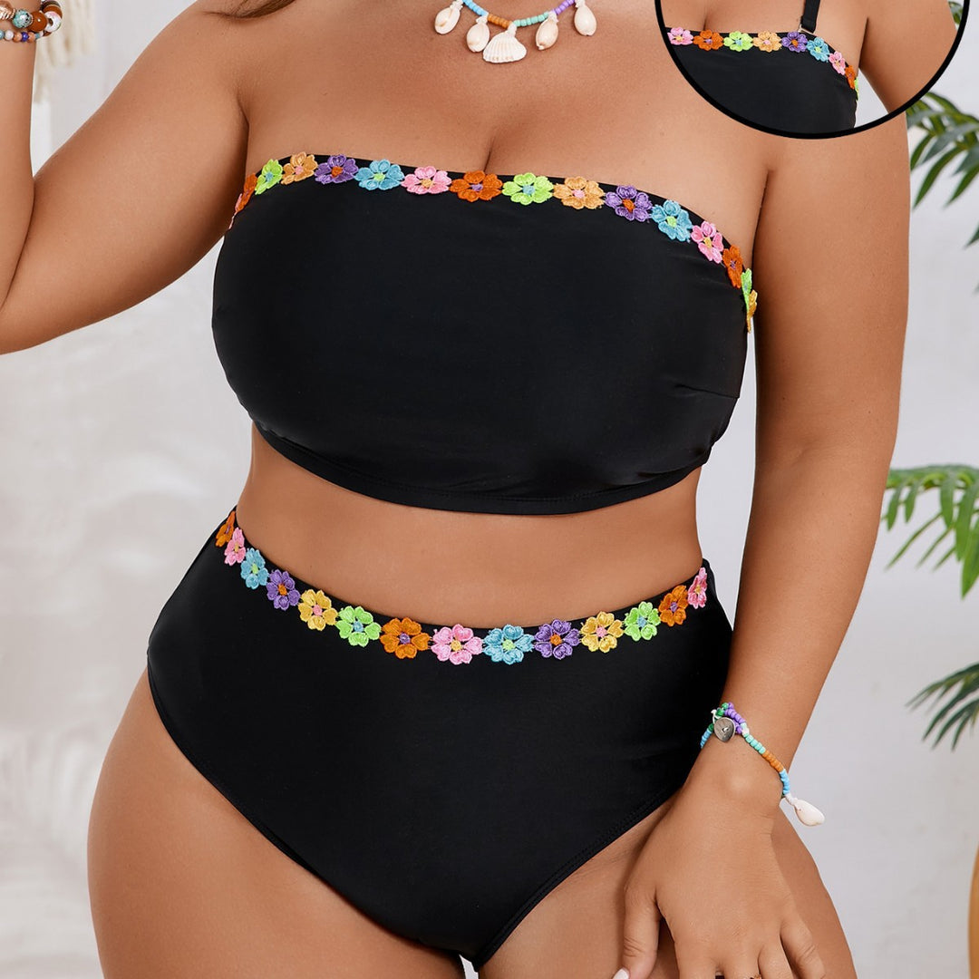 Damen Bandeau-Bikini-Set mit floralem Akzent Echo Archiv