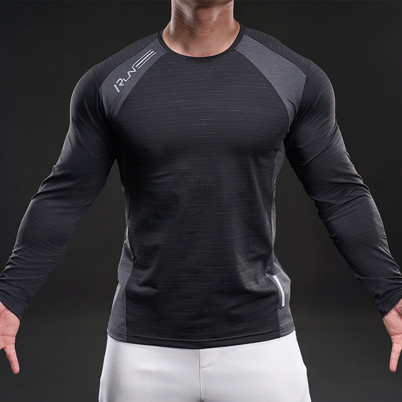 Herren Sportliches Langarmshirt mit atmungsaktivem Mesh-Einsatz Echoarchiv