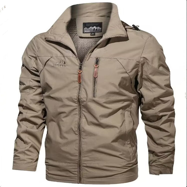 Herren Leichte wasserdichte Kapuzen-Outdoorjacke mit Brusttasche und verstellbaren Bündchen Echoarchiv