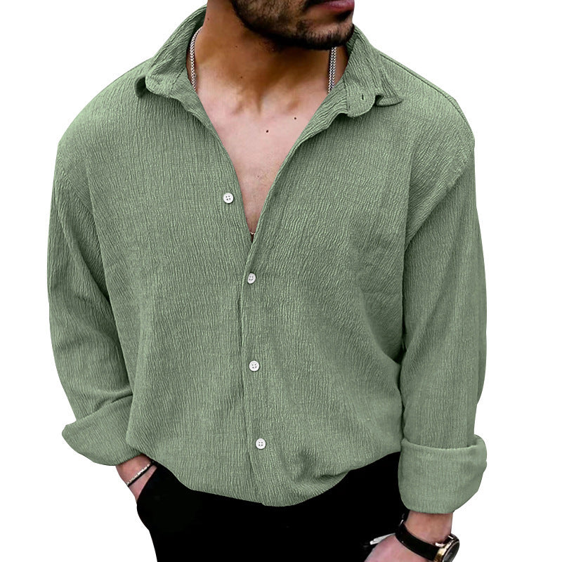 Herren lässiges strukturiertes Hemd mit klassischem Kragen Echoarchiv