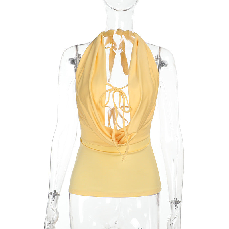 Damen modisches Cami-Top mit verstellbarem Halterdesign und eleganten Rüschendetails Echo Archiv