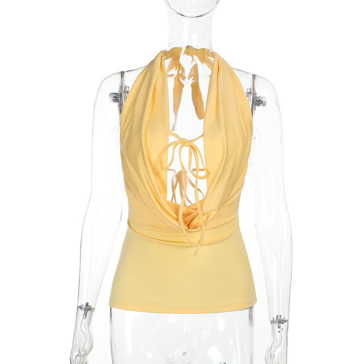 Damen modisches Cami-Top mit verstellbarem Halterdesign und eleganten Rüschendetails Echo Archiv