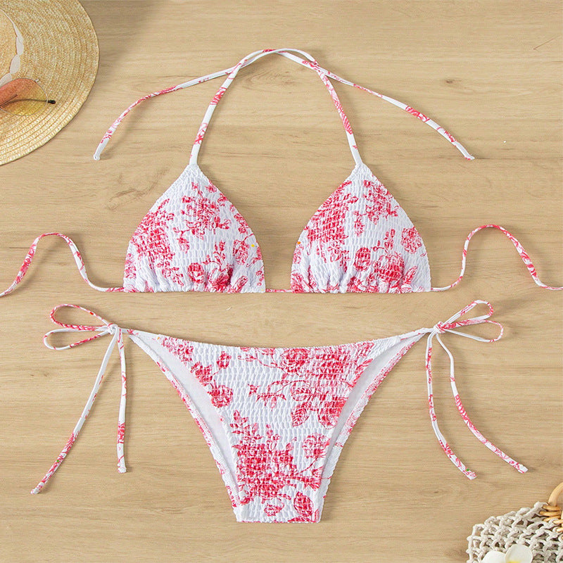 Damen Triangel-Bikini mit flexiblen Bändern und floralen Akzenten Echo Archiv