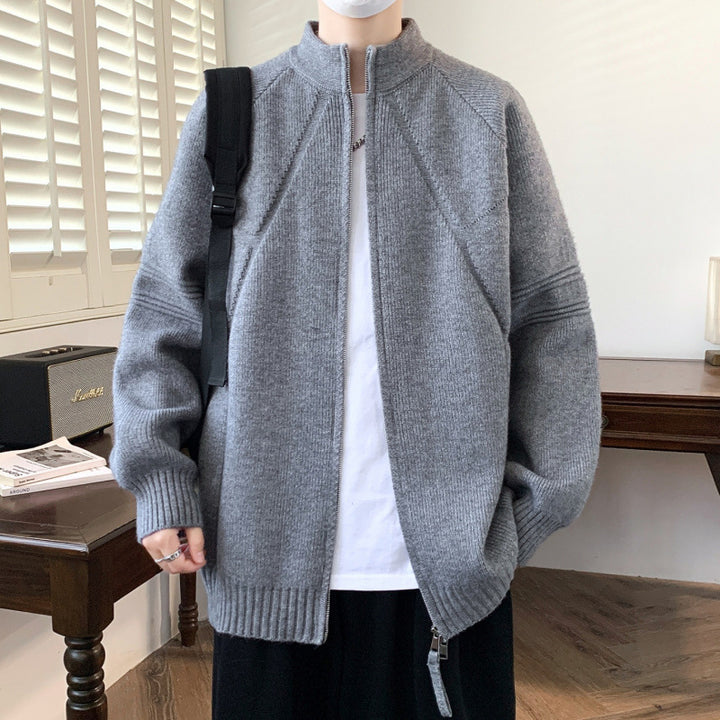 Herren Modische Strickjacke mit hohem Kragen Echo Archiv