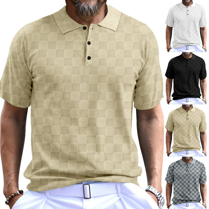 Herren Polo-Shirt mit strukturiertem Design und komfortablem Stehkragen Echoarchiv