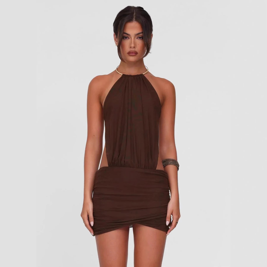 Damen elegantes Minikleid mit schickem Ringverschluss Echo Archiv