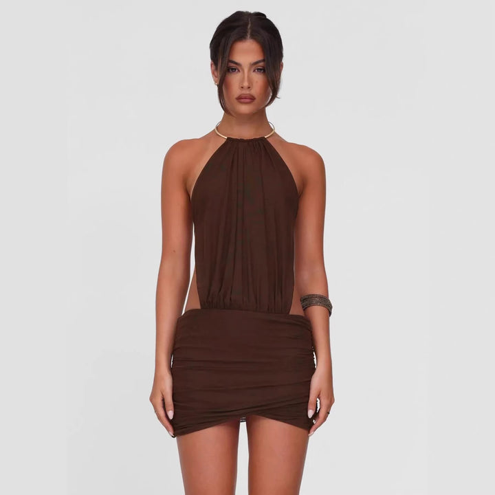 Damen elegantes Minikleid mit schickem Ringverschluss Echo Archiv